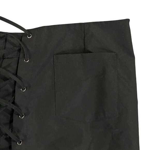 Shein Curve 3XL Black Lace-Up Skirt With Front Pocket & Belt Polyester Casual St - Picture 3 of 9